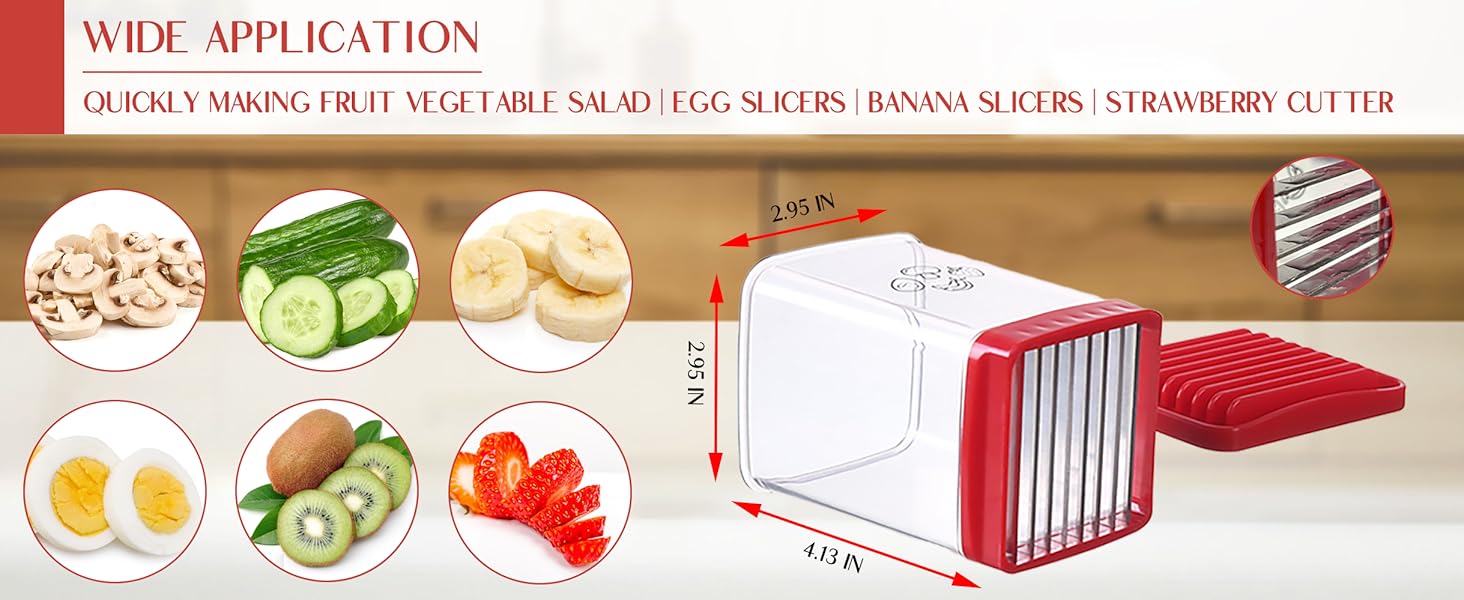 Multifunctional Fruit and Vegetable Slicer, Cup Slicer Fruit Strawberry Cutter, Portable Cup-Style Kitchen Slicer and Egg Cutter, Strawberry and Vegetable Cutting Tool, Quickly Making Fruits Vegetable Egg Banana Salad