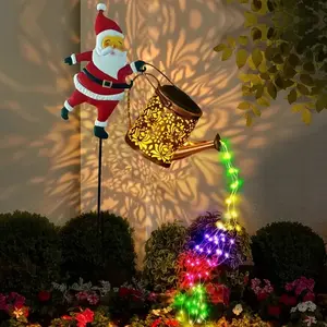 Christmas Solar Kettle Lights Garden Lawn Decorative Lights Santa Kettle Ground Lamp Solar LED Night Lights Outdoor Garden Decor Solar Landscape Lights