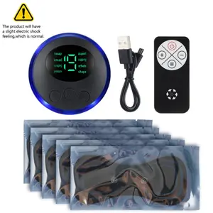 EMS Mini Pulse Massage Pad, wireless remote multi-mode physiotherapy, 19 Adjustable intensity levels, auto timing, portable massager for neck, shoulder, waist and legs.