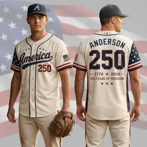 Personalized America 250 Baseball Jersey – Custom Name & Number USA Shirt, Patriotic 4th of July Jersey, America 1776–2026 Independence Day Outfit