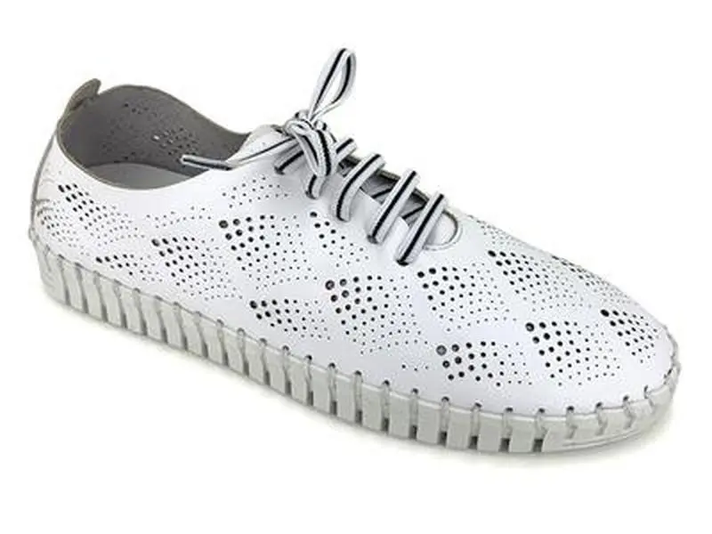 Eric Michael Annie Women's Lace-up Shoe White - WHITE