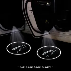 2/4pcs Jaguar Wireless Welcome Laser Projection Lamp, Car Logo Atmosphere Light, Scratch-Resistant Durable, Car Decoration Accessories