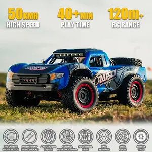 VISAS 1:14 50KM/H 4WD RC Car with Light Remote Control Cars High Speed Drift Monster Truck Adults Kids Toy 4WD Off-Road Hobby RC