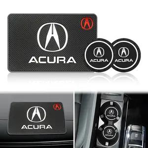 Acura Tsx Rsx Mdx Rlx Rdx Integra Cdx Tlx-L Nsx Ilx Tlx Zdx Tl Rl Rubber Car Cup Holder Coasters, Anti-Slip, Durable, Eco-Friendly, 1/2/3pcs