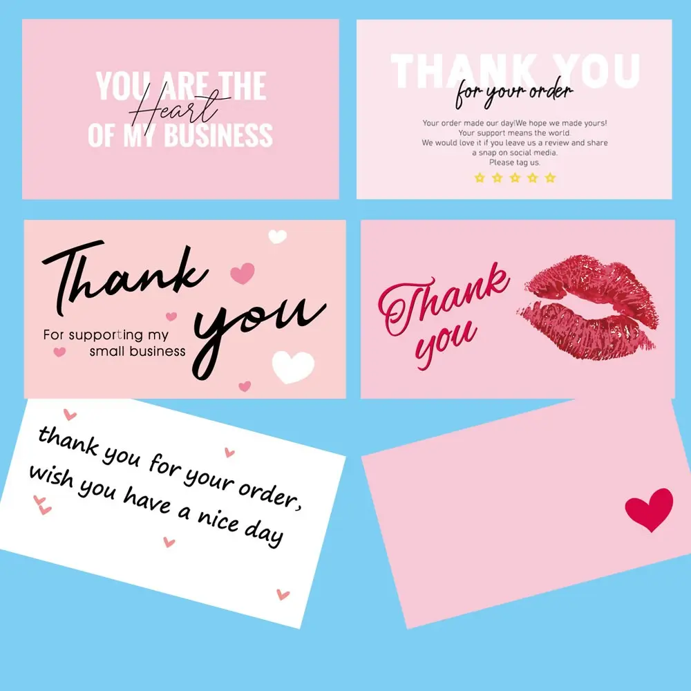 50 Pack Thank You Cards, Paper Greeting Cards for Small Business Orders, Appreciation Cards, Positive Message Card, Bulk Thank You Notes, Customer Appreciation, Personalized Cardstock, Card Design, Thanks Card