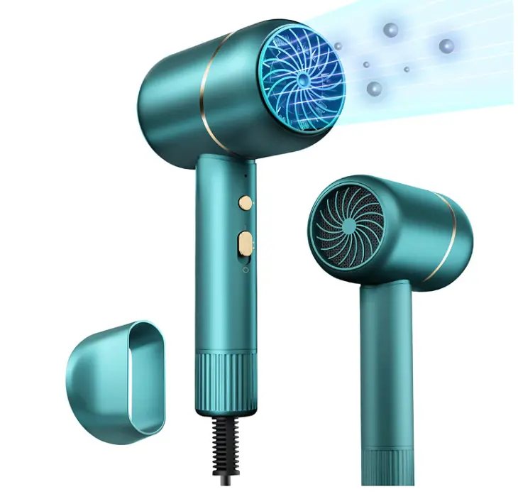 Ionic Hair Dryer - KINGDOM CARES Compact Travel Hair Dryer Blow Dryer Portable Hairdryer, Mini & Light Weight & Fast Drying for Women and Men with Cool Air Setting & Concentrator Nozzle Attachment Smooth