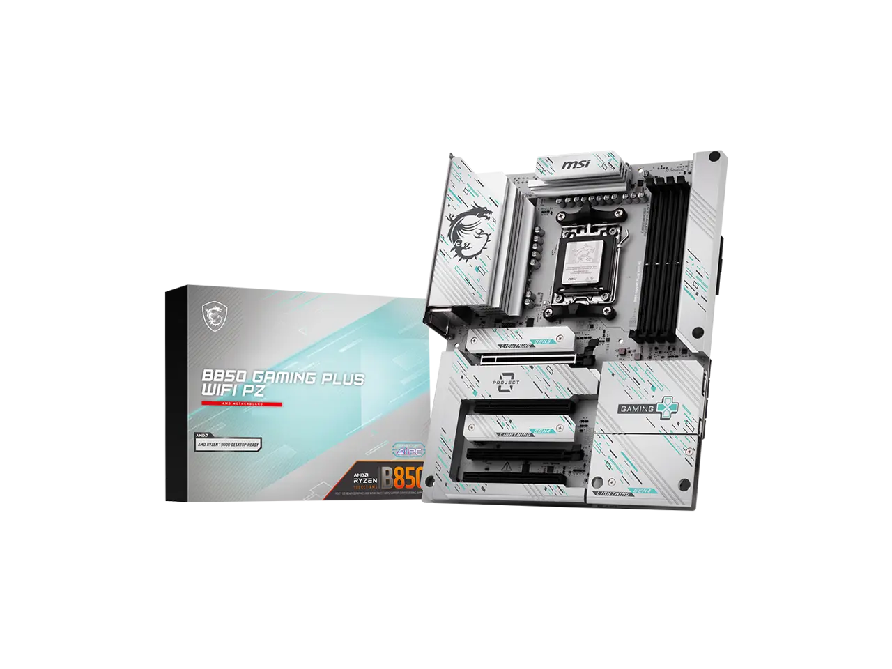 MSI B850 GAMING PLUS WIFI PZ AM5 AMD B850 ATX Back-Connect motherboard, 12+2+1 DRPS, DDR5, PCIe 5.0, Lighting Gen 5 x4 M.2, Wi-Fi 7, 5Gb LAN, USB 10Gbps Type-C