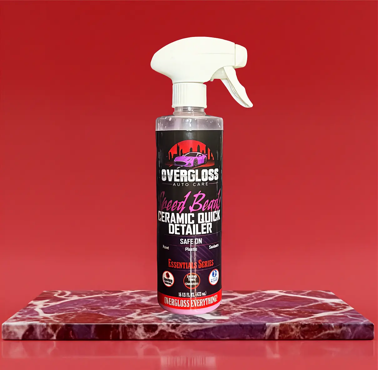 OverGloss Speed Beads Ceramic Detailing Spray, Eco-Conscious Car Si02 Ceramic Detailing Spray
