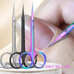 1Pcs Russian Cuticle Scissors Nipper Dead Skin Scissors Stainless Steel Manicure ools for Nail Care Portable Exfoliating Nail Trimmer
