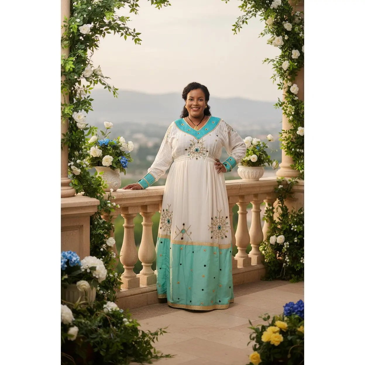 Habesha Kemis Zuria Tielf Ethiopian and Eretrean Traditional dress