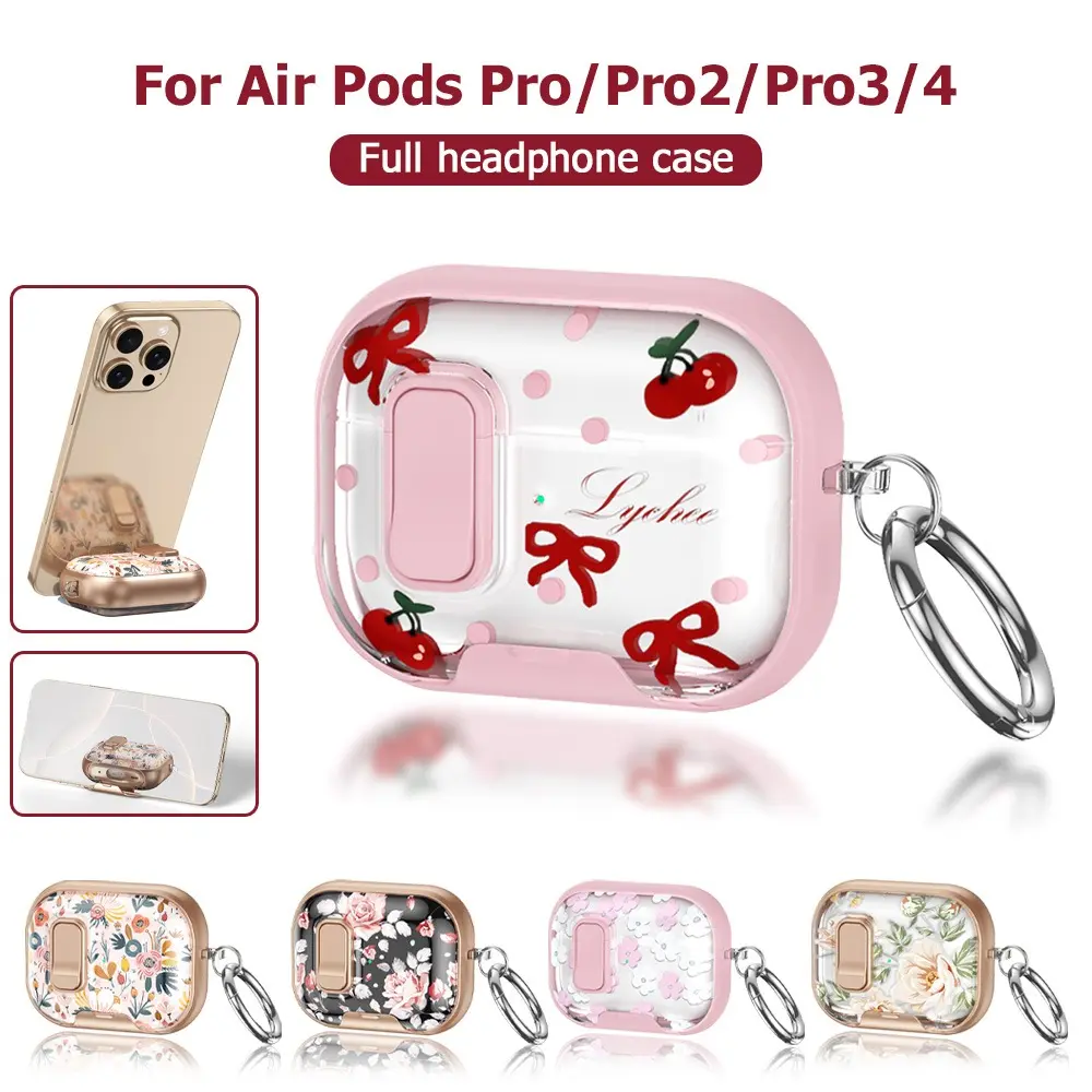 Flower / Leopard Print / Bow Headphone Earphone Protection Case for Apple for Airpods Pro/Pro2, Safety Lock Protective Case,Birthday Gifts, Christmas Gifts, Halloween Gifts, Thanksgiving Gifts, New Year's Gifts