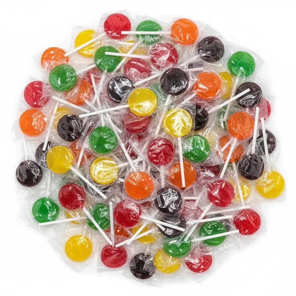 Assorted Fruity Lollipops Individually Wrapped Hard Candy Party Treats