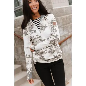 HalfZip Sweatshirt - Chasing Moments | Womenswear Floral Hoodie | Plus Size