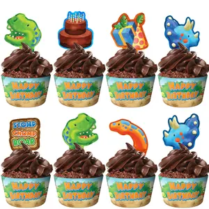 Dinosaur Cupcake Toppers & Dinosaur Cupcake Wrappers