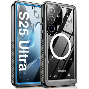 Waterproof Case for Samsung Galaxy S25 Edge/S25/Plus/Ultra – MagSafe Compatible, Built-in Screen & Lens Protector, IP68 Underwater, 12FT Military-Grade Shockproof Full Body Cover