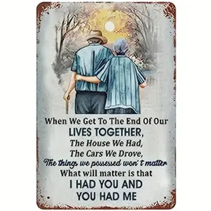 Romantic "I Had You" Elderly Couple Vintage Metal Sign - 8x12 Inch Sentimental Wall Decor, Perfect Anniversary Gift for Spouses & Soulmates