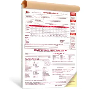 8.5x11inch 2-in-1 Driver Log Books for Truckers Dot Log Book Driver Vehicle Inspection Report Log Books 2-Ply Carbonless with Detail Backup Truck Inspection Forms for Drivers Large Size