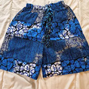 Women's African Ankara High-Waist Shorts Free Size 9 Designs Blue Pattern Comfortable Fit