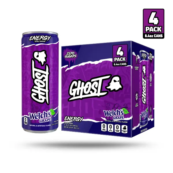 GHOST ENERGY DRINKS - 8.4oz 4 Pack Energy & Focus & No Artificial Colors - L-Carnitine & Taurine - Gluten-Free & Vegan