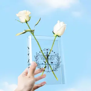Bookish Acrylic Book Vase, Reader Bookshelf Decor Gift for Book Lovers