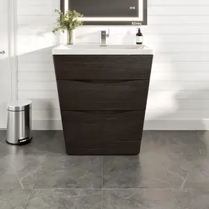 Victoria 32 in. Chestnut Single Sink Bath Vanity with Acrylic Top and Integrated Sink