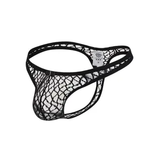 BLESO Men’s Sexy Lace Thong Breathable G String Pouch Underwear Low Rise Lingerie for Men