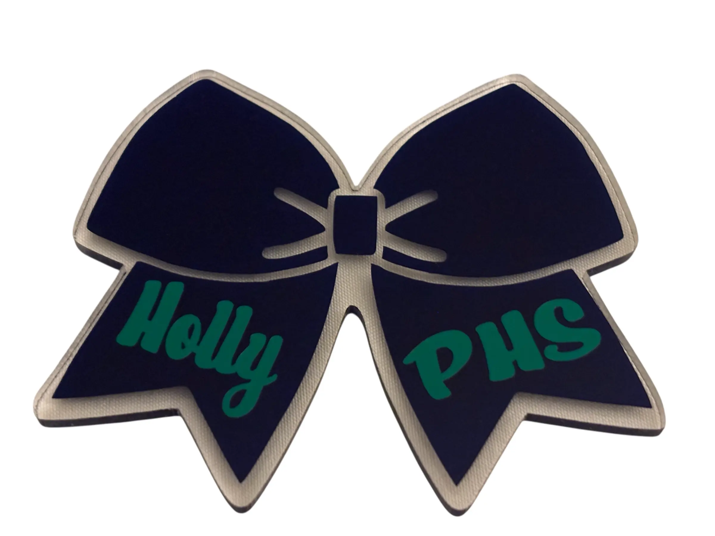 Cheer Bow Christmas Ornament Personalized Ornament School Spirit Cheerleader Coach Design