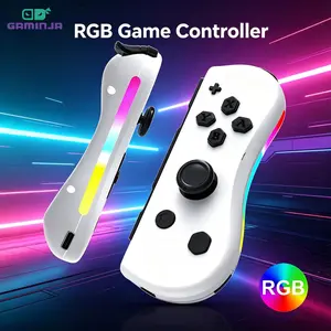 NS008 Wireless PS4 Turbo Set Joypad Controller for Nintendo Switch Game Console RGB Lamp L/R Handle Grip Wake-Up Screenshot Features