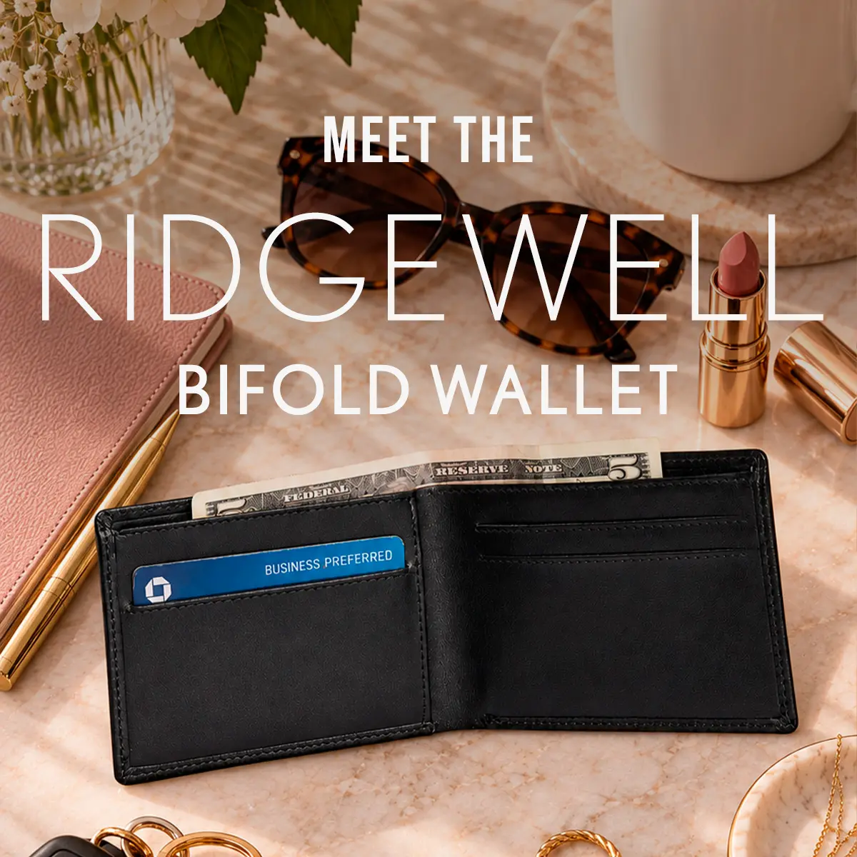 Portland Leather Men’s Ridgewell Bifold Wallet - Real Leather RFID Blocking Front Pocket Wallet