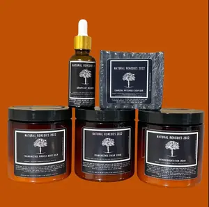 Hyperpigmentation Cream, Miracle Body Balm, Suga Scrub, Drops of Heaven Serum, Charcoal Patchouli Goat Soap