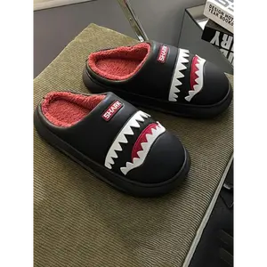 (New)Men's Casual Shark Design Slippers, Soft Comfortable Home Slippers, Warm Slippers for Indoor & Outdoor Use for All Seasons Valentine's Day Gift for Men, Shoes for Men