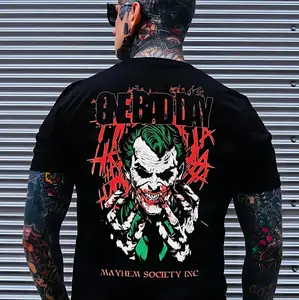 ONE BAD DAY Print Men's T-Shirt, Halloween Shirt, Top Menswear, Cotton Tee Shirt Casual Streetwear