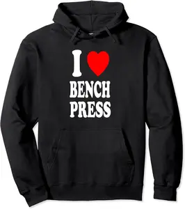 I Heart (Love) Bench Press Workout Weightlifting Gym Pullover Hoodie - Latellestcha Shop 74B0CSBKLKBK