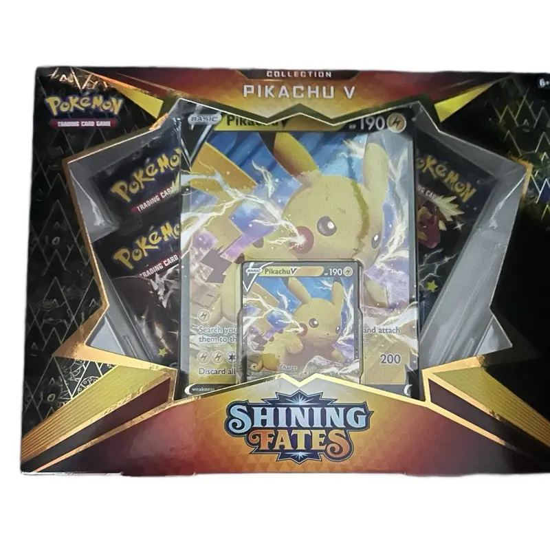 Pokmon Shining Fates Pikachu V Collection Box - Trading Card Game  Featuring Pikachu V Card - TikTok Shop