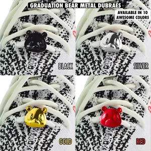 Graduation Bear Dubraes custom shoe charms lace tags for all shoes provided by Dubraes