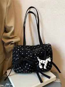 Elegant Fashion Polka Dot Bow Design Bag, Casual Fashion Bag, Handbag and Shoulder Bag, Perfect for Daily Outing, Dates, and Dinners