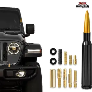 Chrome Car Truck Bullet Antenna, Universal Replacement Antenna for GMC Sierra 1500 Chevy Dodge Ram Silverado 1500 2500 3500 Ford F150 F250 F350