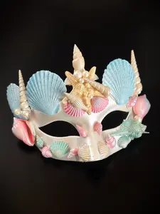 Merman Shell Mask - Green Blue Pink
