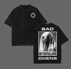 Bad Omens Do You Feel Love Metalcore Band Graphic Oversized Tee, Minimal Gothic Poster Style Vintage Washed Shirt Menswear Sweatshirt Hoodie Streetwear