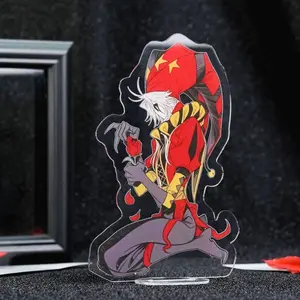 The Freak Circus Pierrot Acrylic Standee | 15cm Jester Rose Desk Decor | Collectible Fan Art