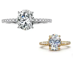 #06 (Oval 3CT) 925 Sterling Silver Synthetic Moissanite Ring