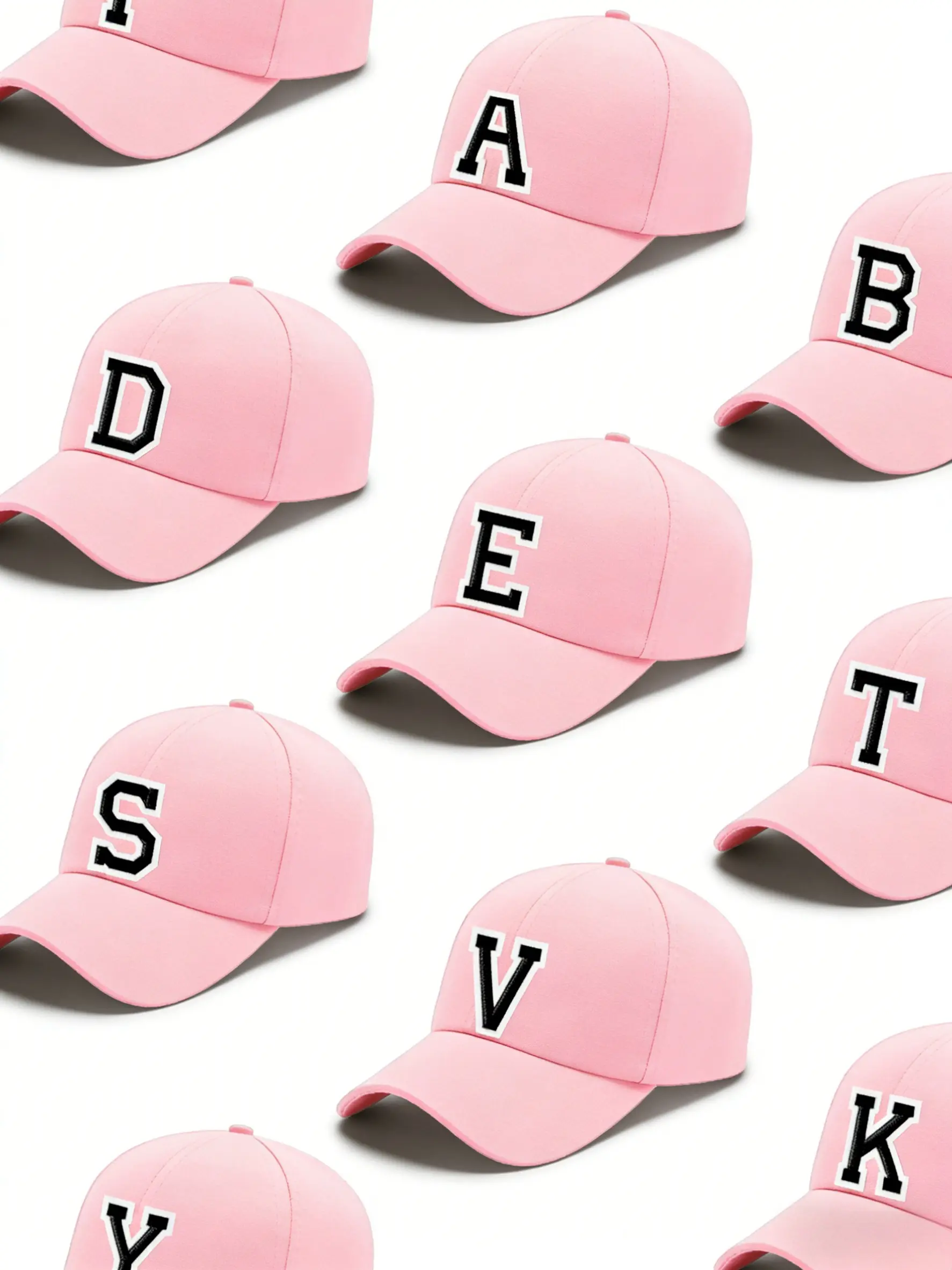 Women's Customizable 26 Letter DIY Baseball Cap, Adjustable Golf Dad Hat, Original Classic Outdoor Casual Style