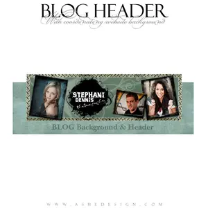 Blog Header & Background - Blue Latte Grunge