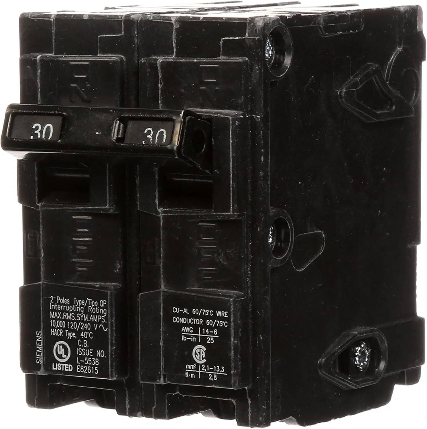 Siemens QP Q230 Genuine OEM Part 30A Double-Pole 120/240V Circuit Breaker, 10 Kaic, Light Commercial, Plug-In Design for QP Series Load Centers