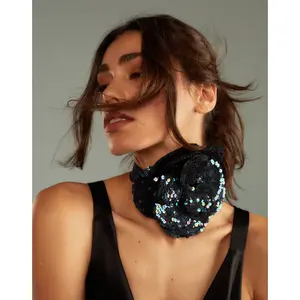 Sequin Flower Tie