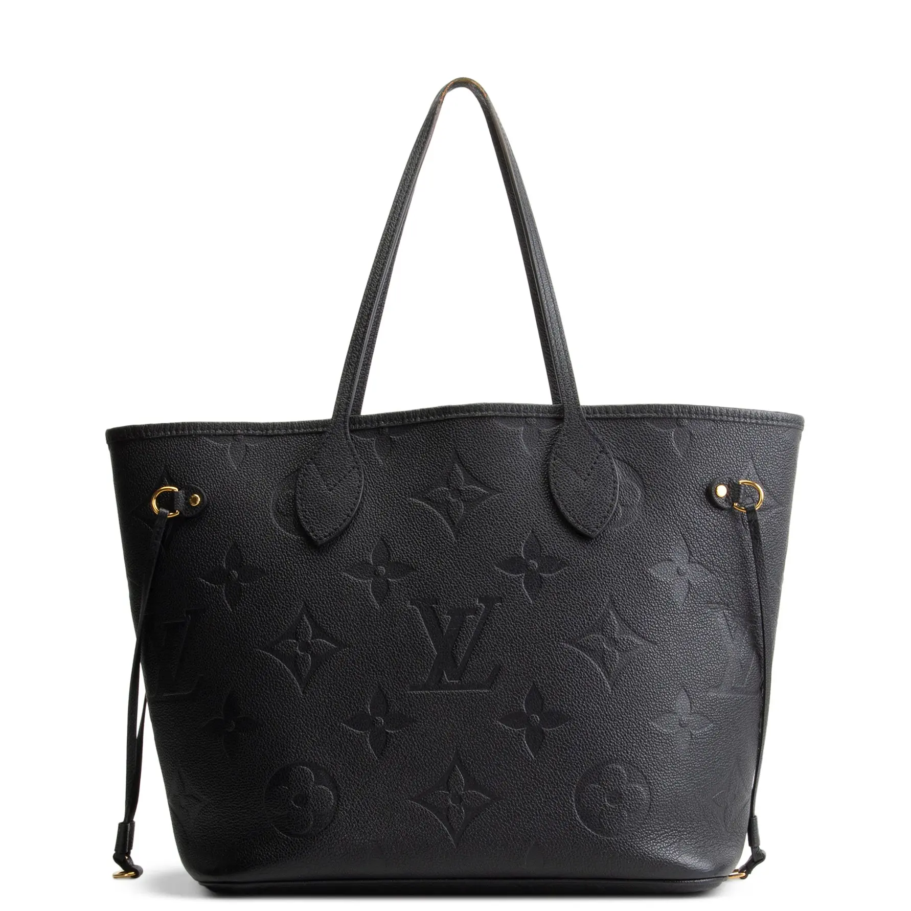 Pre-owned Louis Vuitton Empreinte Leather Shoulder Bags Giant Monogram Empreinte Neverfull MM Black OUTLET FINAL SALE