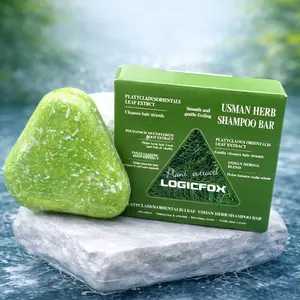 LOGICFOX Anti Hair Loss Shampoo Bar – DHT Blocker with Polygonum, Ginseng & Tea Tree, Strengthens Roots, Reduces Hair Fall, for Thinning Hair, Sulfate-Free, Herbal Hair Growth Soap 120g Haircare Cleansing Conditioner Biotin Hair Conditioner Bar