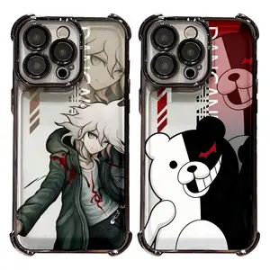 Hot Game D-Danganronpa Artistic Phone Cases For iPhone 17 Promax Pro Air 16 Plus 15 14 13 12 11 Black TPU Transparent Shockproof Protective Cover Gift For Birthday Christmas Valentine Halloween