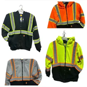 0515 Winter Safety Hoodie with Fur Lining and Reflecting Tape for Comfort