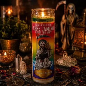 Santa Muerte Abre Caminos Veladora Preparada - Holy Death Road Opener Fixed Candle